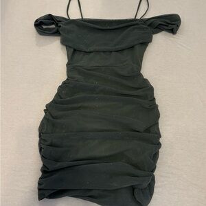 Elegant Green Off-Shoulder Dress